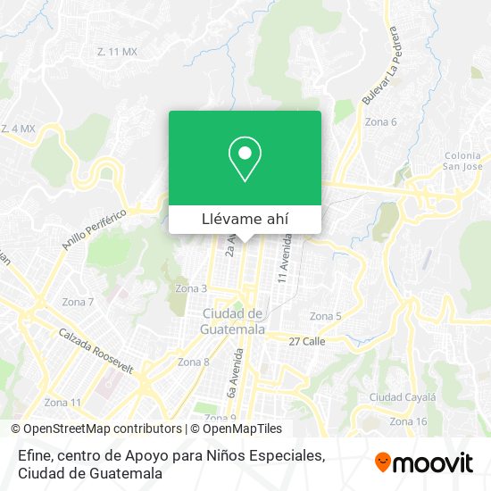 Mapa de Efine, centro de Apoyo para Niños Especiales