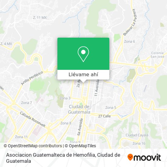 Mapa de Asociacion Guatemalteca de Hemofilia