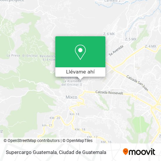 Mapa de Supercargo Guatemala