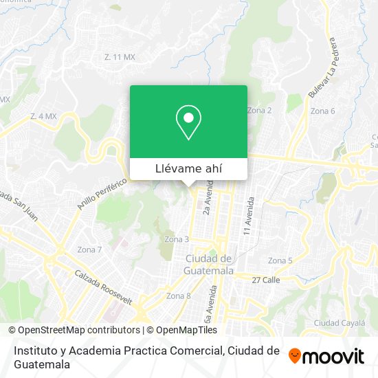 Mapa de Instituto y Academia Practica Comercial