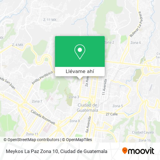 Mapa de Meykos La Paz Zona 10