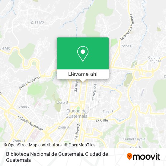 Mapa de Biblioteca Nacional de Guatemala