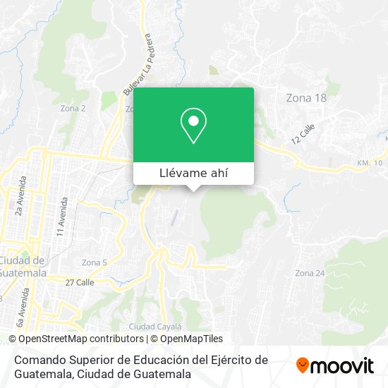 Mapa de Comando Superior de Educación del Ejército de Guatemala