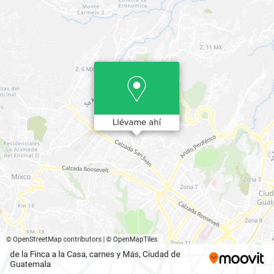 Mapa de de la Finca a la Casa, carnes y Más