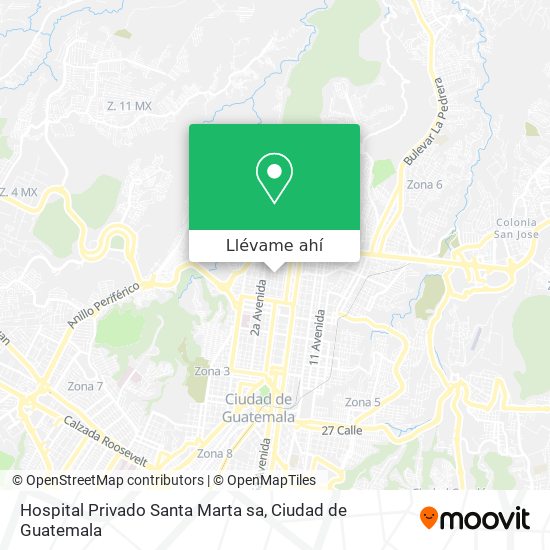 Mapa de Hospital Privado Santa Marta sa