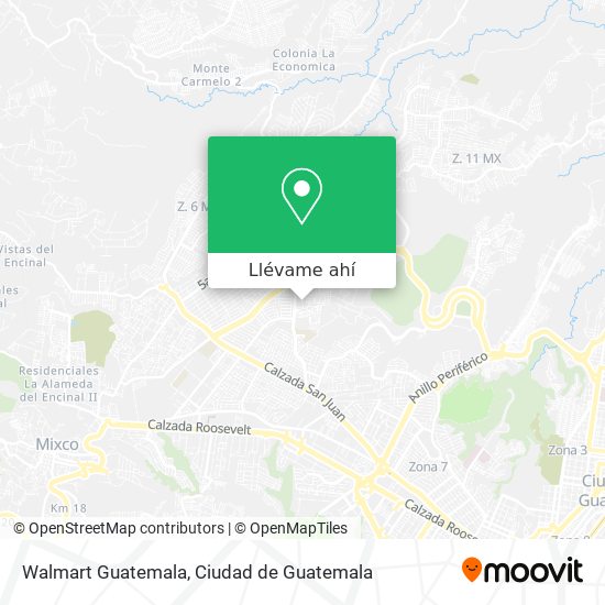 Mapa de Walmart Guatemala