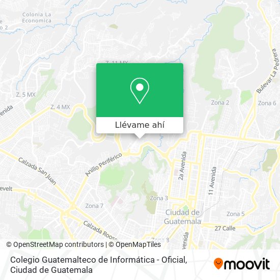 Mapa de Colegio Guatemalteco de Informática - Oficial