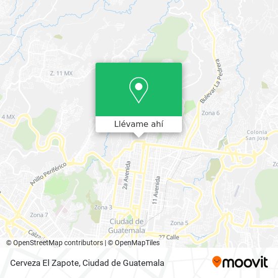 Mapa de Cerveza El Zapote