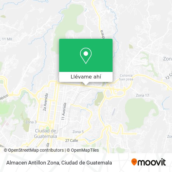 Mapa de Almacen Antillon Zona