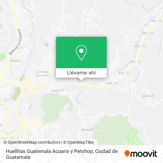 Mapa de Huellitas Guatemala Acuario y Petshop