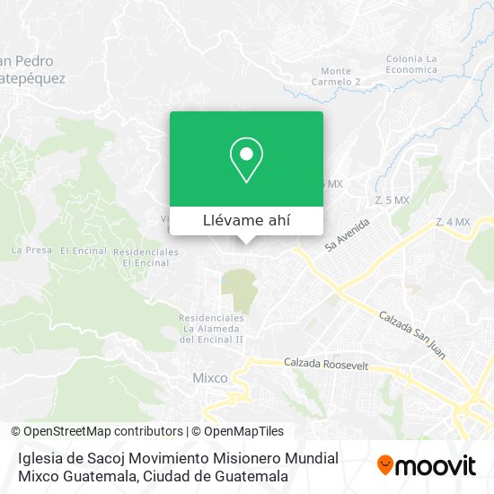 Mapa de Iglesia de Sacoj Movimiento Misionero Mundial Mixco Guatemala