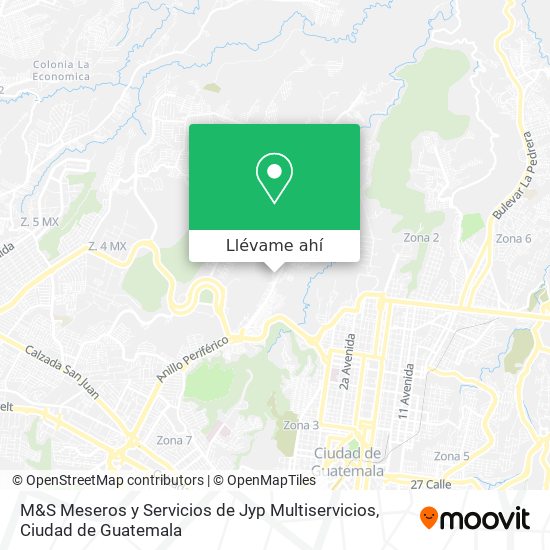 Mapa de M&S Meseros y Servicios de Jyp Multiservicios