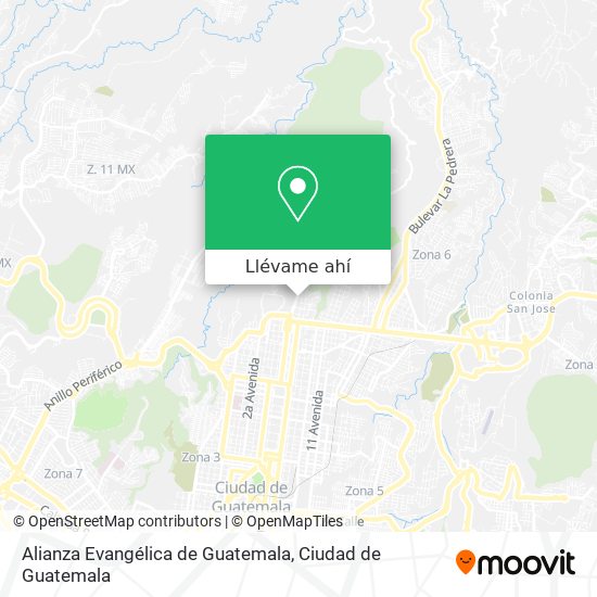 Mapa de Alianza Evangélica de Guatemala