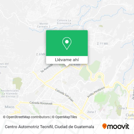 Mapa de Centro Automotriz Tecnifil