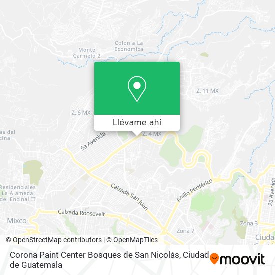 Mapa de Corona Paint Center Bosques de San Nicolás