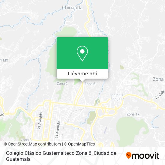 Mapa de Colegio Clásico Guatemalteco Zona 6