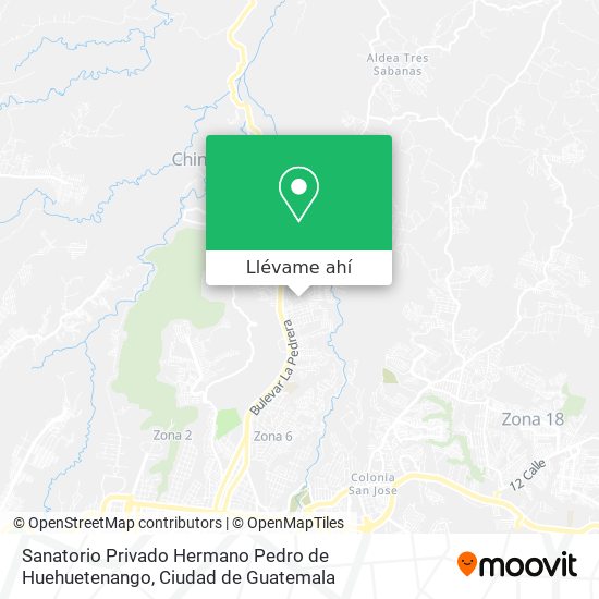 Mapa de Sanatorio Privado Hermano Pedro de Huehuetenango