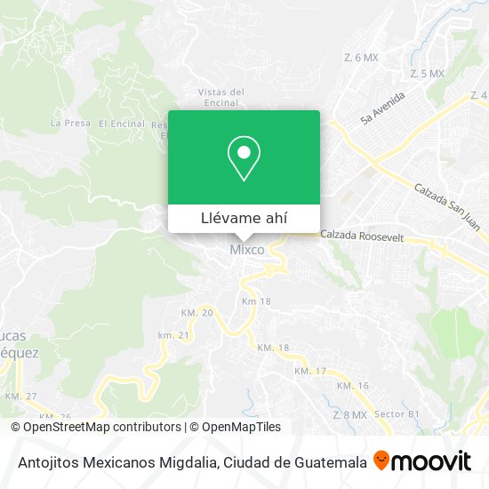 Mapa de Antojitos Mexicanos Migdalia