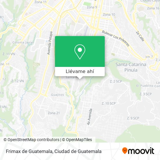 Mapa de Frimax de Guatemala