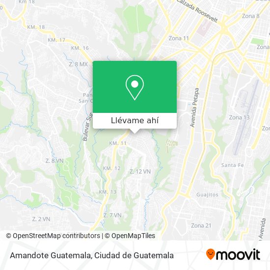 Mapa de Amandote Guatemala
