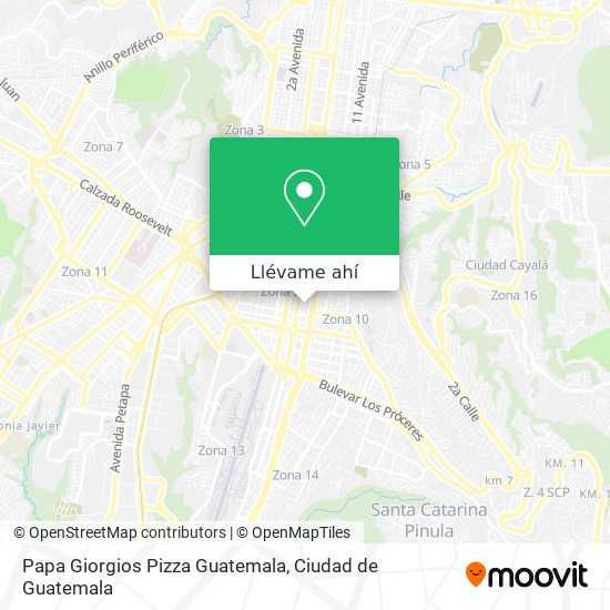 Mapa de Papa Giorgios Pizza Guatemala