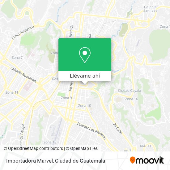 Mapa de Importadora Marvel