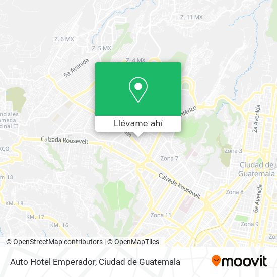 Mapa de Auto Hotel Emperador