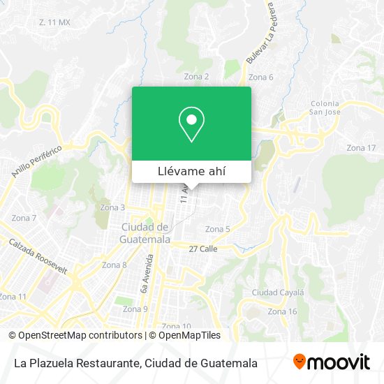 Mapa de La Plazuela Restaurante