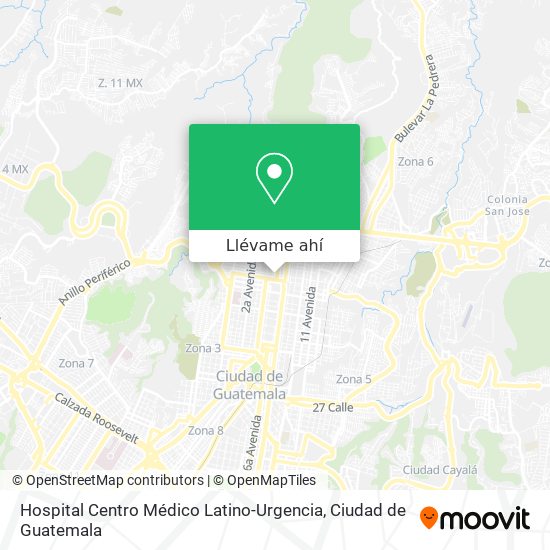 Mapa de Hospital Centro Médico Latino-Urgencia