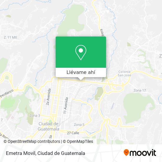 Mapa de Emetra Movil