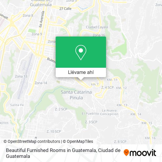 Mapa de Beautiful Furnished Rooms in Guatemala