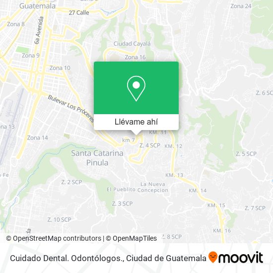 Mapa de Cuidado Dental. Odontólogos.