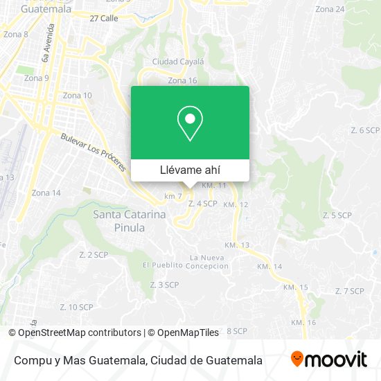 Mapa de Compu y Mas Guatemala