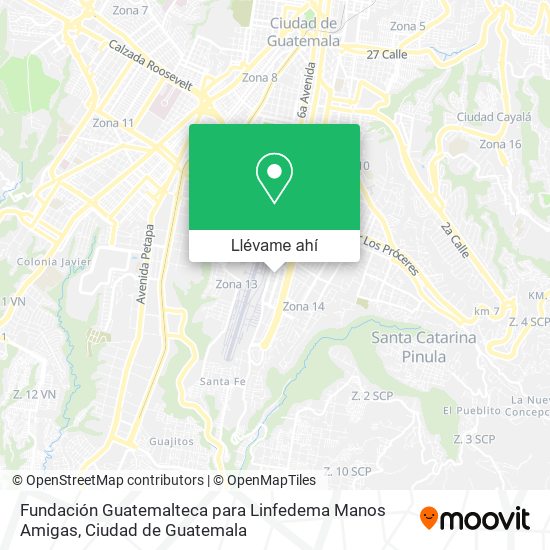 Mapa de Fundación Guatemalteca para Linfedema Manos Amigas
