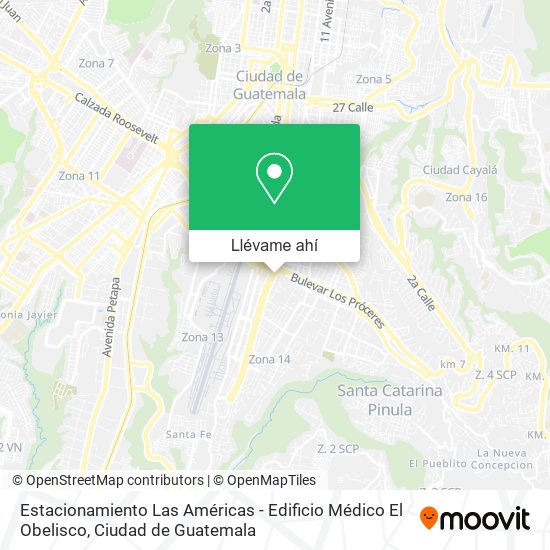 Mapa de Estacionamiento Las Américas - Edificio Médico El Obelisco