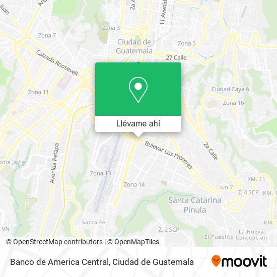 Mapa de Banco de America Central