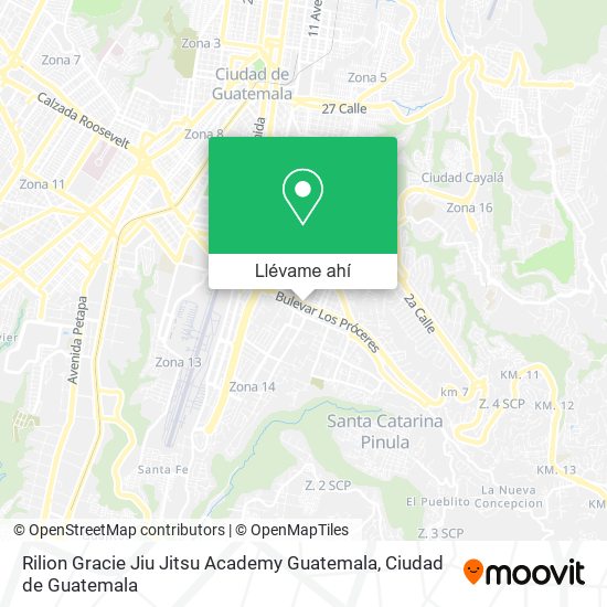 Mapa de Rilion Gracie Jiu Jitsu Academy Guatemala