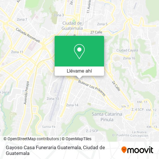 Mapa de Gayoso Casa Funeraria Guatemala