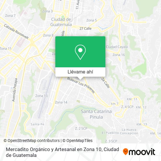 Mapa de Mercadito Orgánico y Artesanal en Zona 10