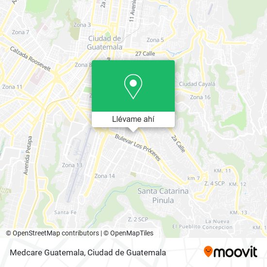 Mapa de Medcare Guatemala