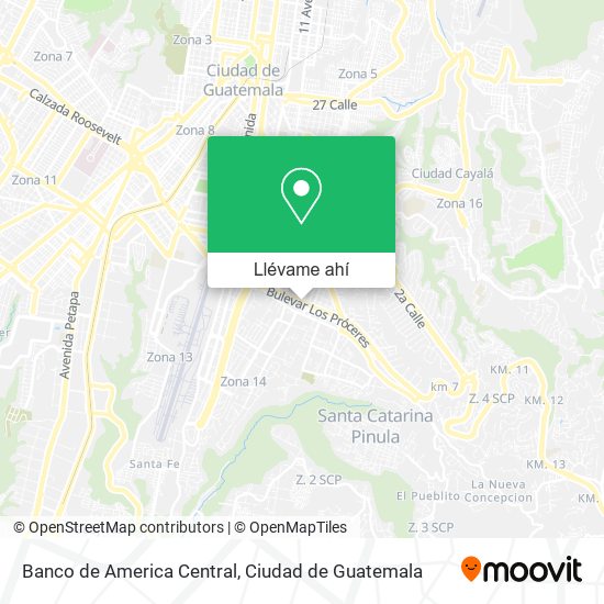 Mapa de Banco de America Central