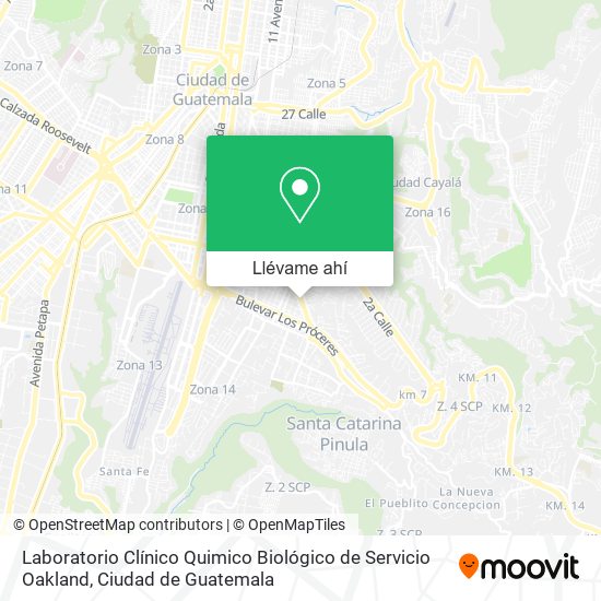 Mapa de Laboratorio Clínico Quimico Biológico de Servicio Oakland