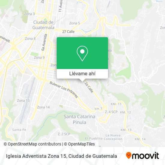 Mapa de Iglesia Adventista Zona 15