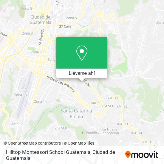 Mapa de Hilltop Montessori School Guatemala