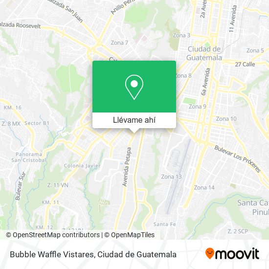 Mapa de Bubble Waffle Vistares
