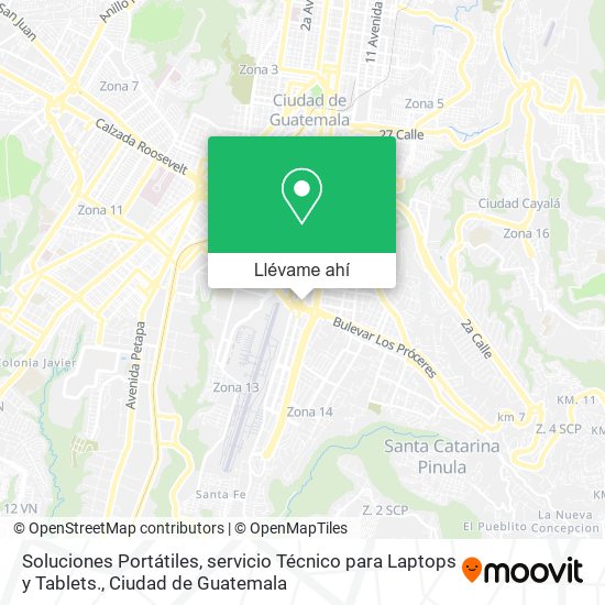 Mapa de Soluciones Portátiles, servicio Técnico para Laptops y Tablets.