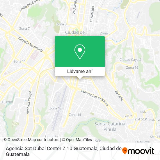 Mapa de Agencia Sat Dubai Center Z.10 Guatemala