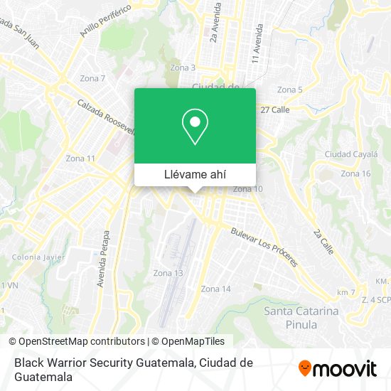 Mapa de Black Warrior Security Guatemala