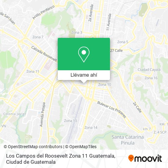 Mapa de Los Campos del Roosevelt Zona 11 Guatemala