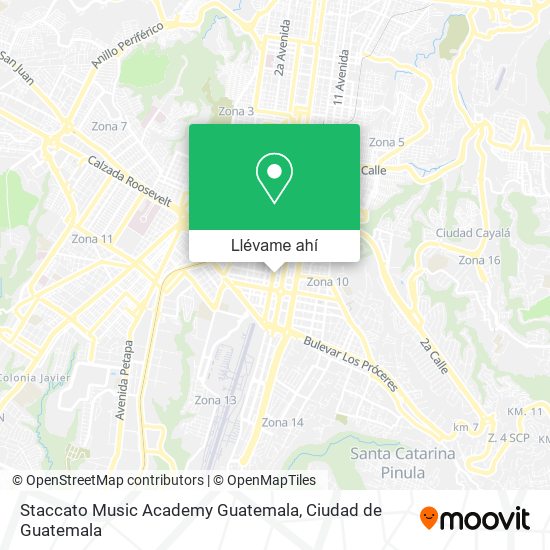 Mapa de Staccato Music Academy Guatemala